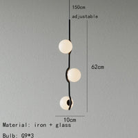 suspension simple en verre et métal avec fil réglable