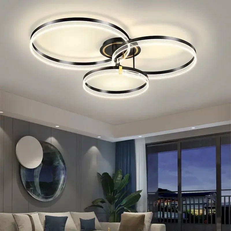 lustre moderne en acrylique avec leds pour décor luxueux - vue 3 sur 24
