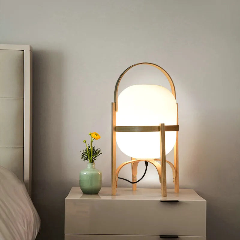 lampe sur pied bois moderne art éclairage table salon étude chambre portable