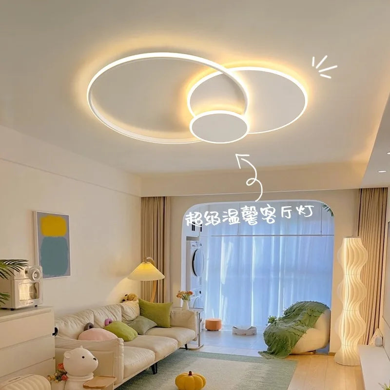 plafonnier Anneau moderne LED Simple variateur intelligent pour chambre à manger salon Hall éclairage intérieur