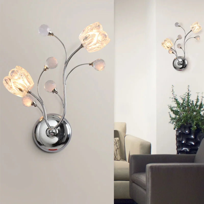 applique murale en cristal doré pour intérieur décoratif - vue 3 sur 11