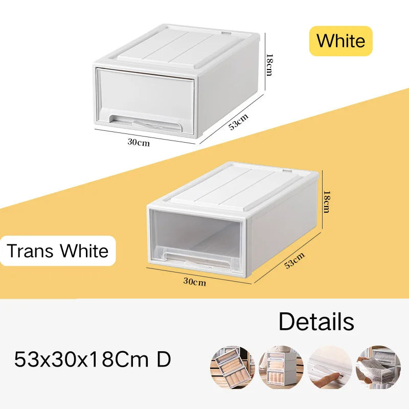 tiroirs empilables en plastique transparent pour rangement pratique - vue 35 sur 48