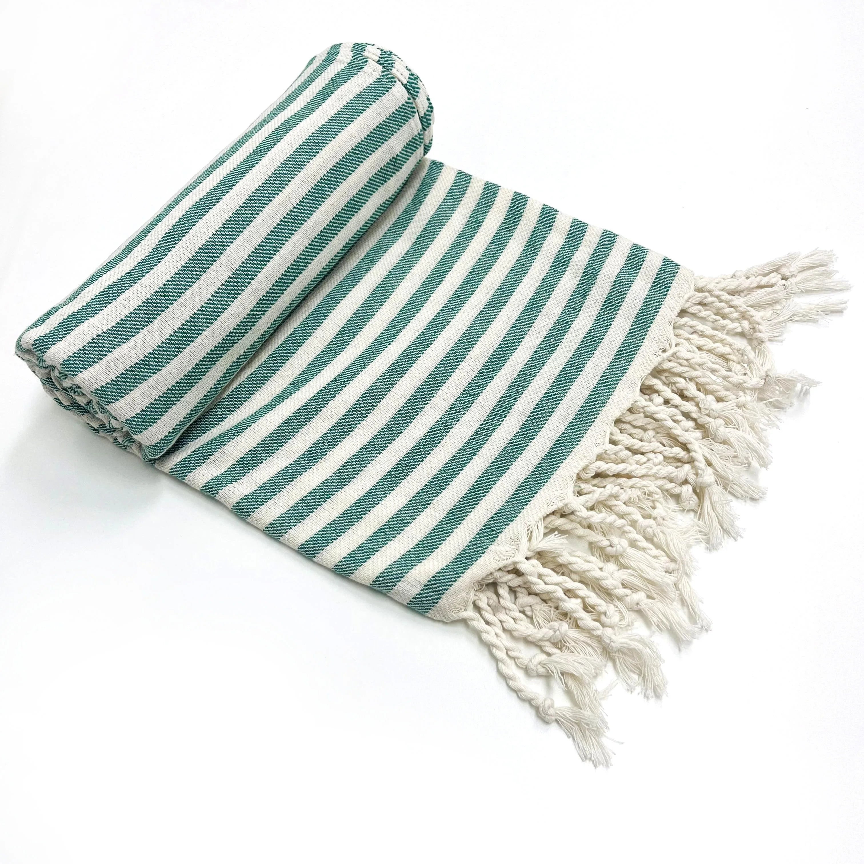 serviette de plage turque tissée coton style rayures