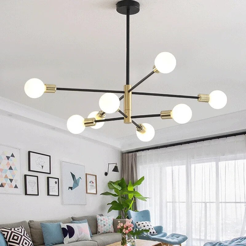 Plafonnier LED Spoutnik noir au design nordique moderne - vue 2 sur 12