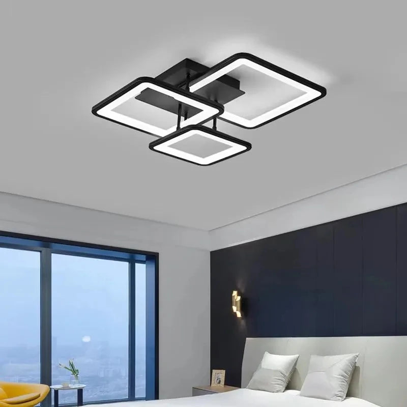 Plafonnier LED noir moderne éclairage de plafond