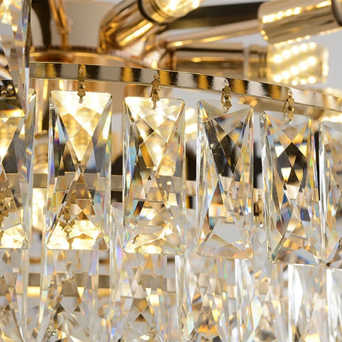 lustre moderne de luxe en cristal k9 led suspendu - vue 5 sur 12