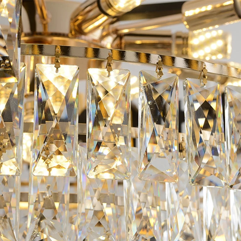 lustre moderne de luxe en cristal k9 led suspendu - vue 4 sur 12