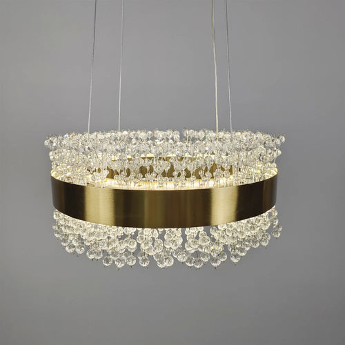 lustre moderne en cristal avec métal doré réglable - vue 2 sur 12