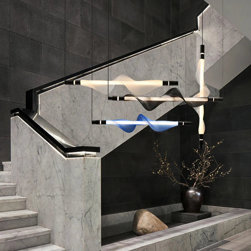 lustre artistique à led design moderne éclairage suspendu décoratif - vue 10 sur 18