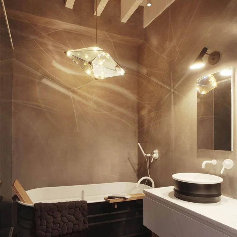 lustre en cristal moderne en forme de goutte d'eau décoratif pour intérieur - vue 6 sur 10