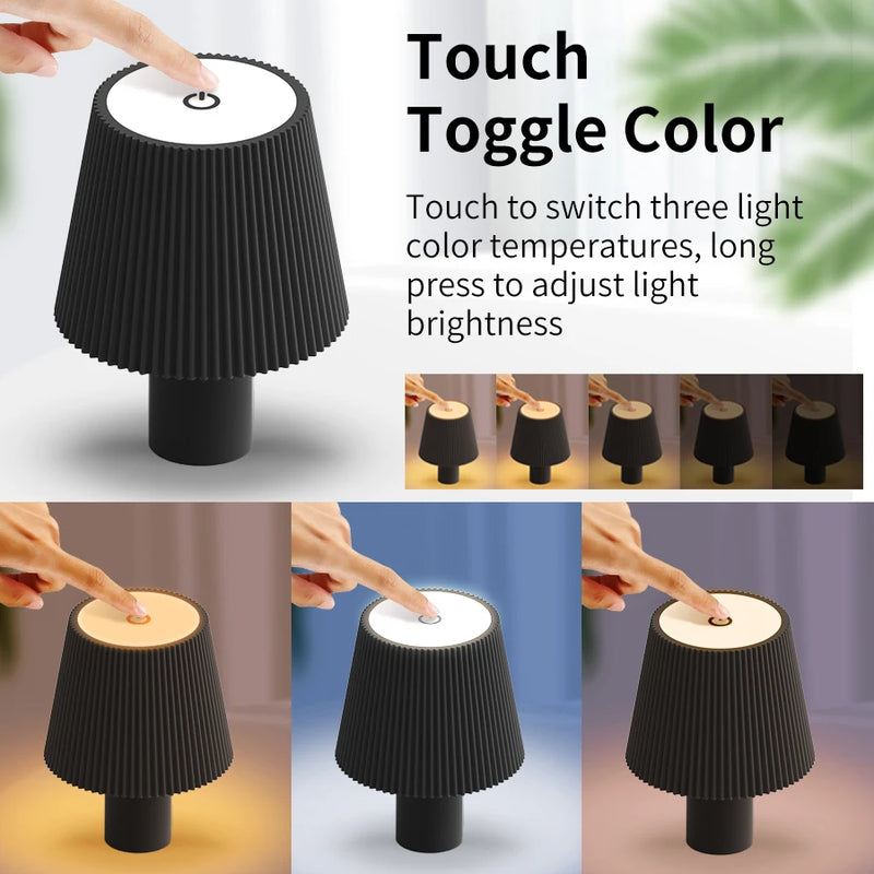 lampe de table led rechargeable rayée bouteille de vin interrupteur tactile décoratif