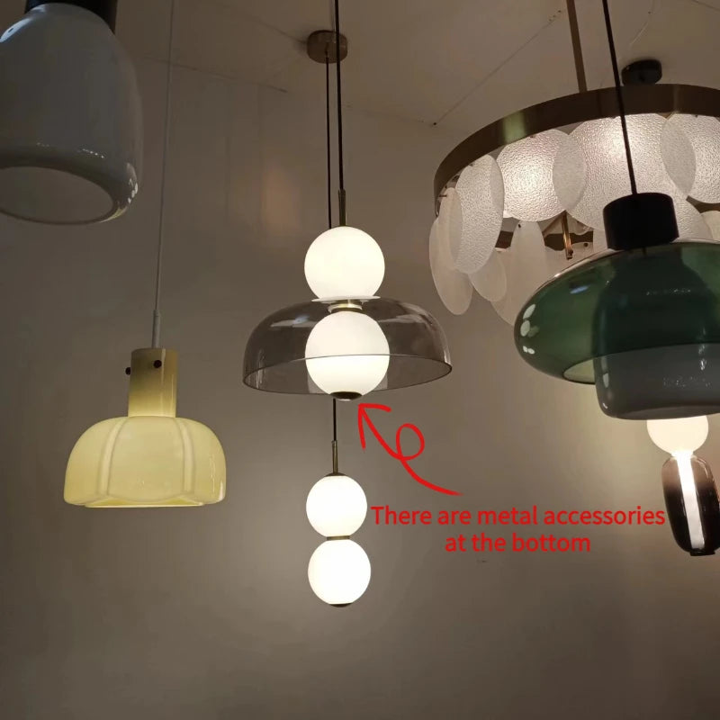 lustre moderne en verre pour éclairage intérieur élégant - vue 5 sur 8