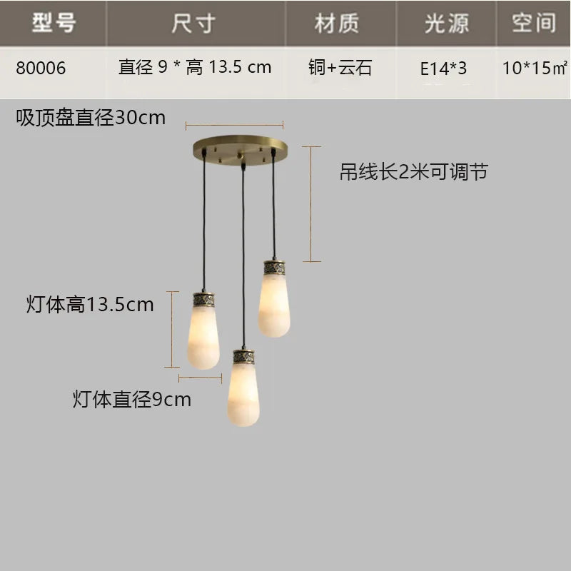 suspension créative en marbre et jade pour intérieur - vue 9 sur 9