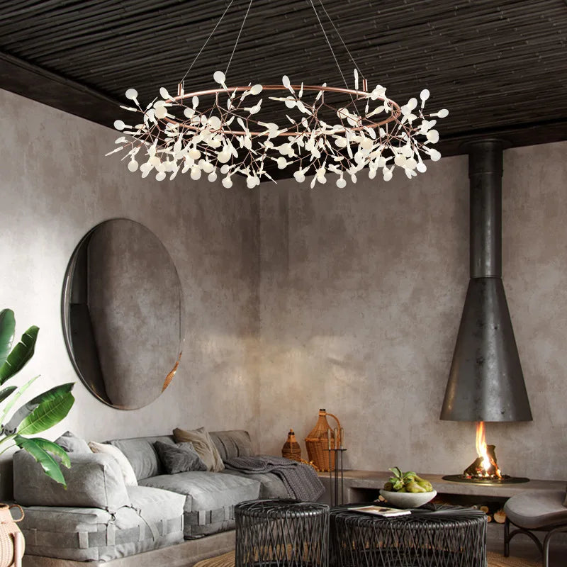 lustre créatif en acier inoxydable et acrylique pour décoration intérieure - vue 3 sur 18