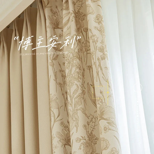 Rideau floral style retro chic pour salon chambre - vue 4 sur 10