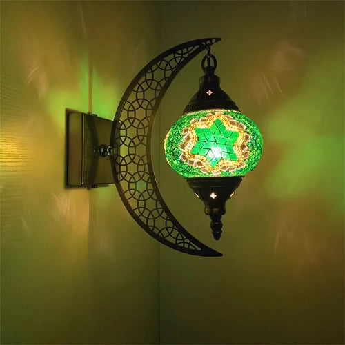 applique murale rétro bohème en forme de lune décorative artisanale - vue 10 sur 14