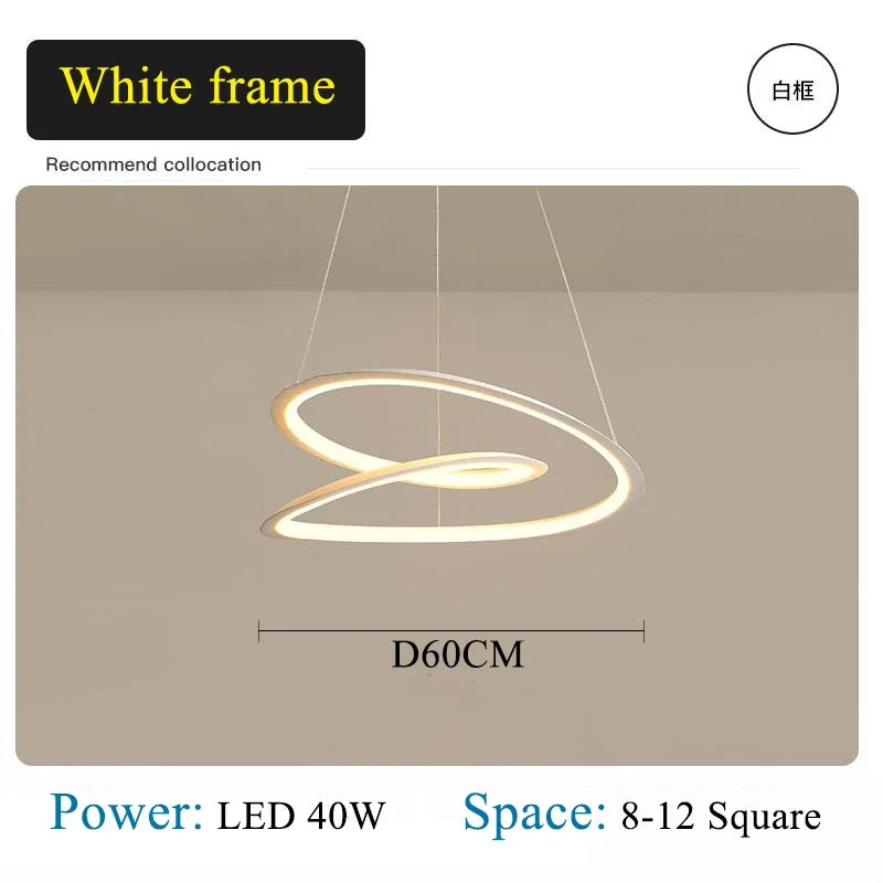 suspension moderne à led avec anneau doré pour décoration intérieure - vue 11 sur 12
