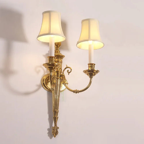 applique murale double tête style nordique en cuivre led rétro - vue 3 sur 8