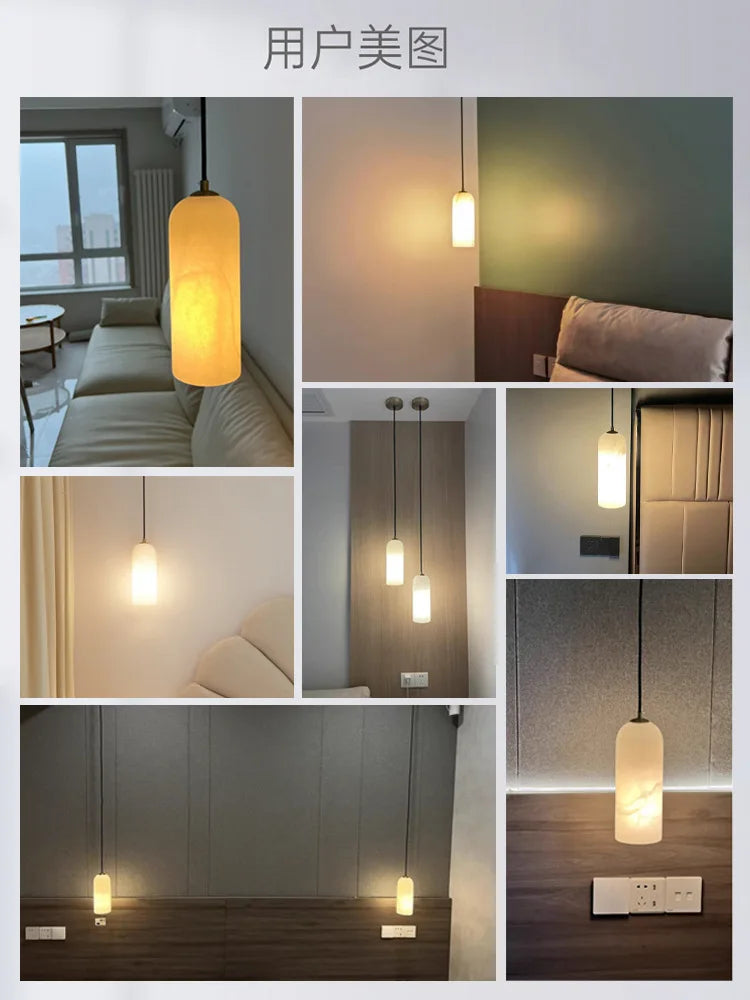 lustre en marbre design moderne pour bar restaurant - vue 4 sur 9