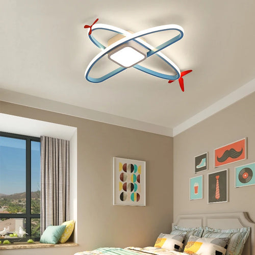 plafonnier hélicoptère pour chambre d'enfant moderne et chaleureuse - vue 3 sur 9