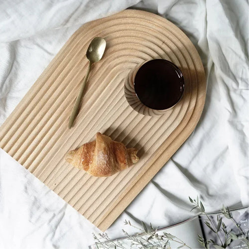 plateau décoratif en bois pour servir collations et desserts - vue 9 sur 8