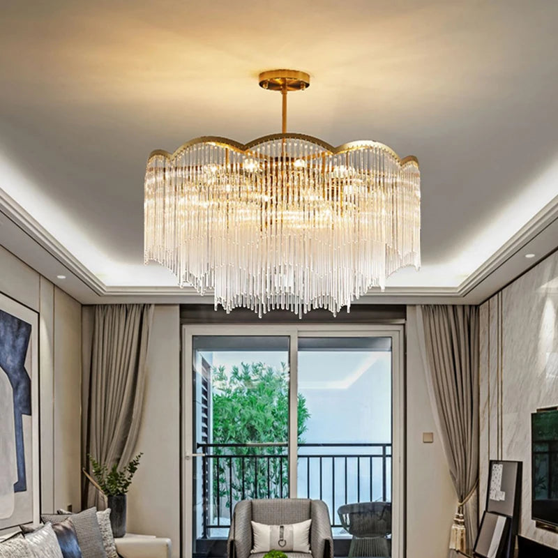 lustre cristal luxueux led intérieur maison