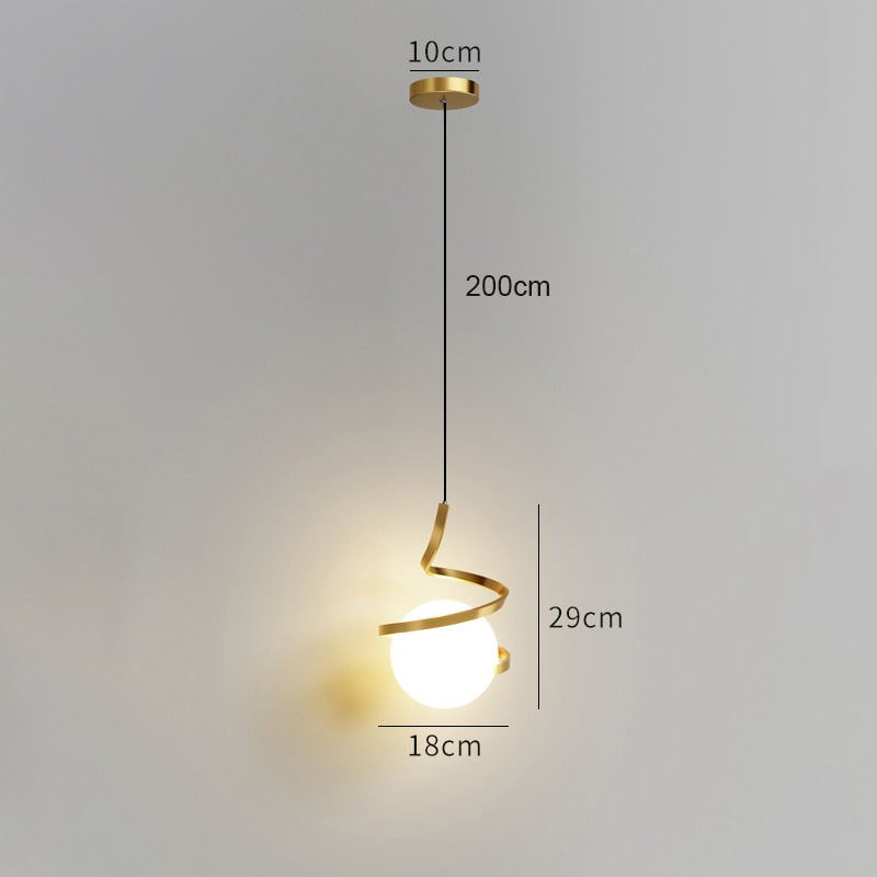 pendant light Polino minimalist wave LED design