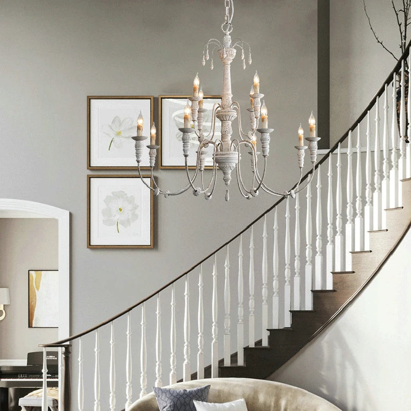 lustre en bois massif pour décoration intérieure et éclairage - vue 3 sur 10