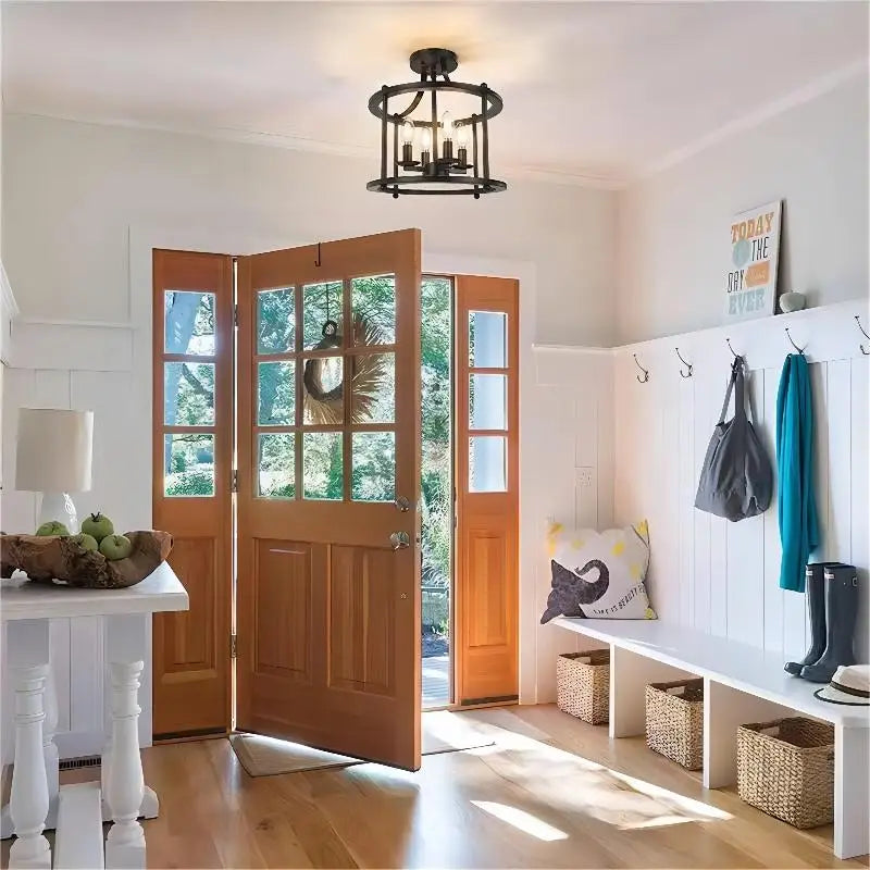 plafonnier led multi-têtes style industriel rétro américain décoratif - vue 5 sur 9