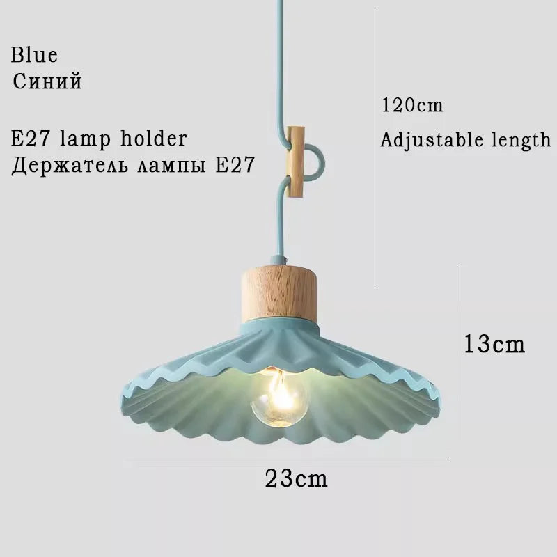 suspension moderne style nordique luminaire coloré macaron - vue 8 sur 11