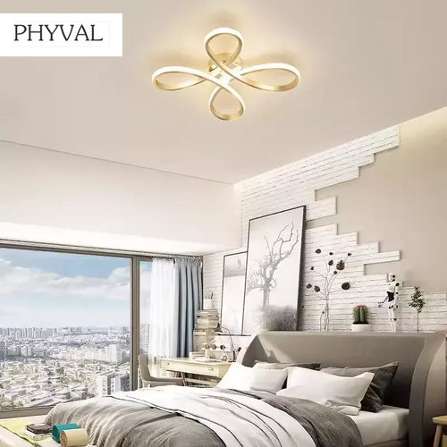 plafonnier led moderne en forme de fleur pour une ambiance créative - vue 4 sur 7