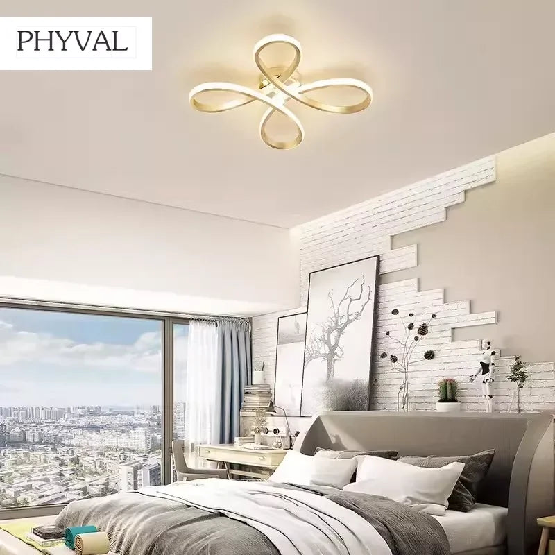 plafonnier led moderne en forme de fleur pour une ambiance créative - vue 4 sur 7