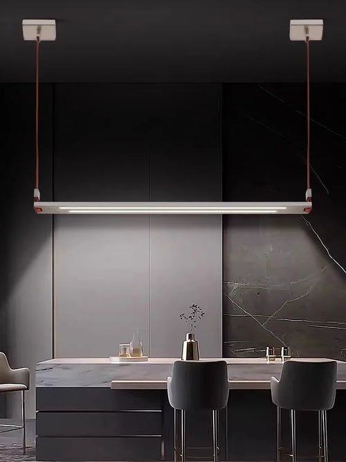 lustre led en métal et cuir pour bar et bureau