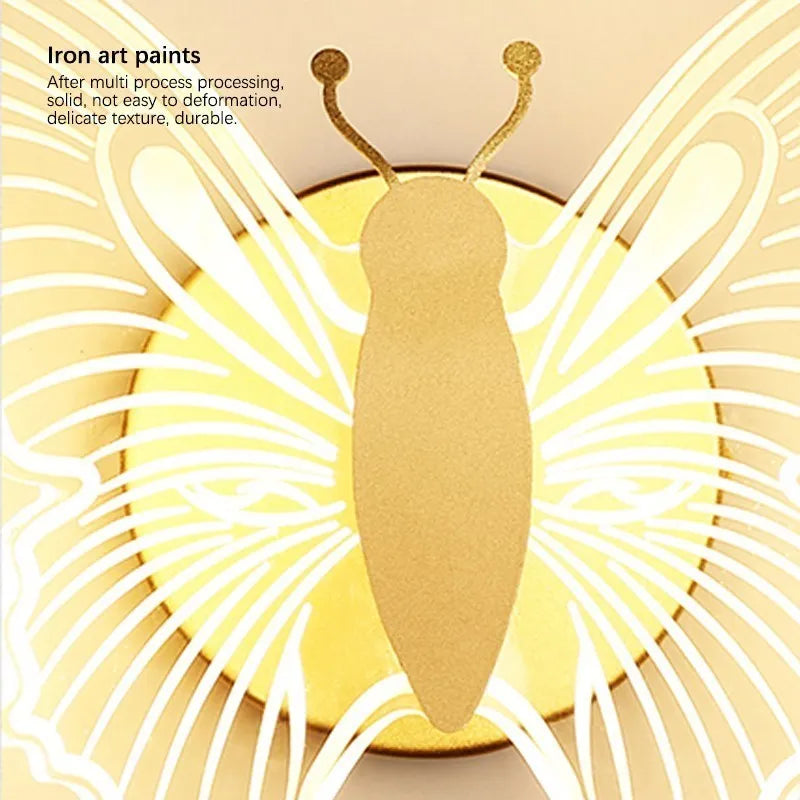 applique murale led acrylique noir en forme de papillon - vue 7 sur 10