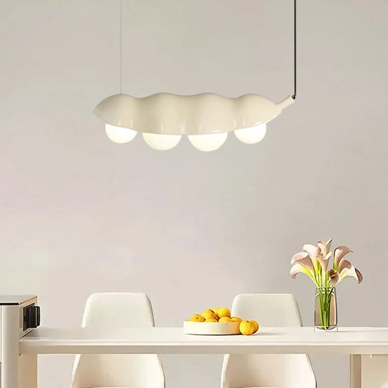 lustre en verre à pois créatifs avec éclairage en résine