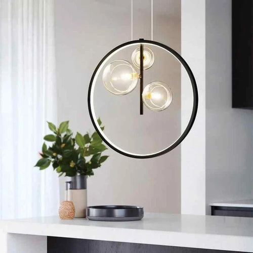 suspension moderne en verre à bulles pour restaurant et décoration intérieure - vue 5 sur 9