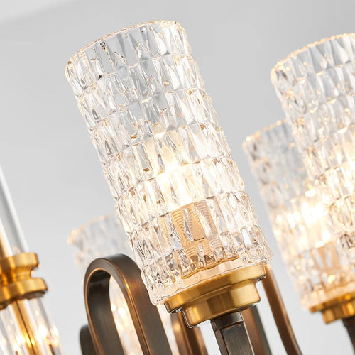 lustre rétro industriel en fer et verre suspendu à led - vue 7 sur 9