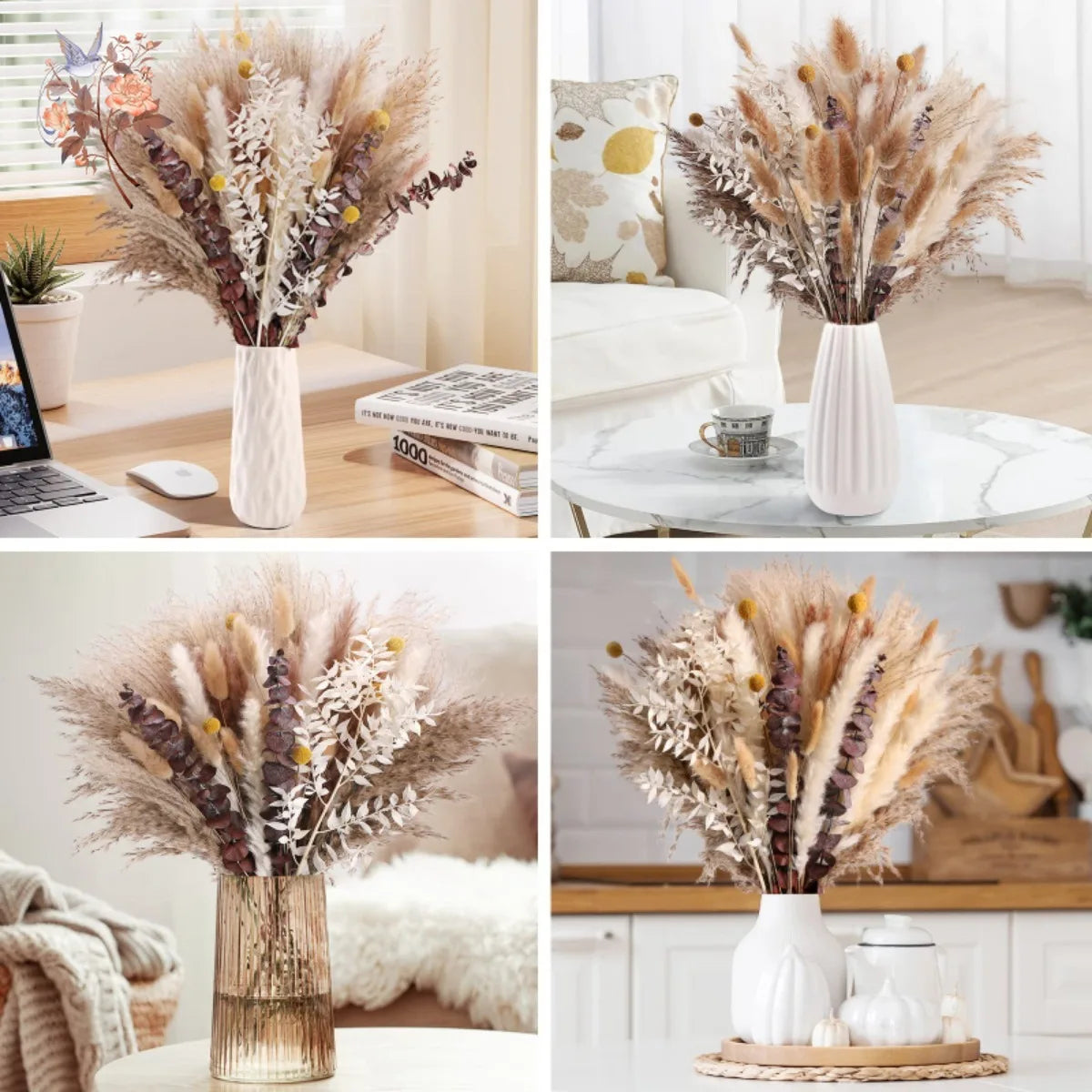 bouquet dherbe de pampa naturelle pour décoration et cadeaux - vue 6 sur 18