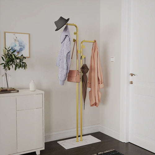 porte-manteau moderne avec étagères et crochets robustes - vue 2 sur 7