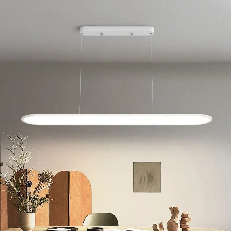 suspension led moderne minimaliste en ferronnerie pour bar - vue 3 sur 13