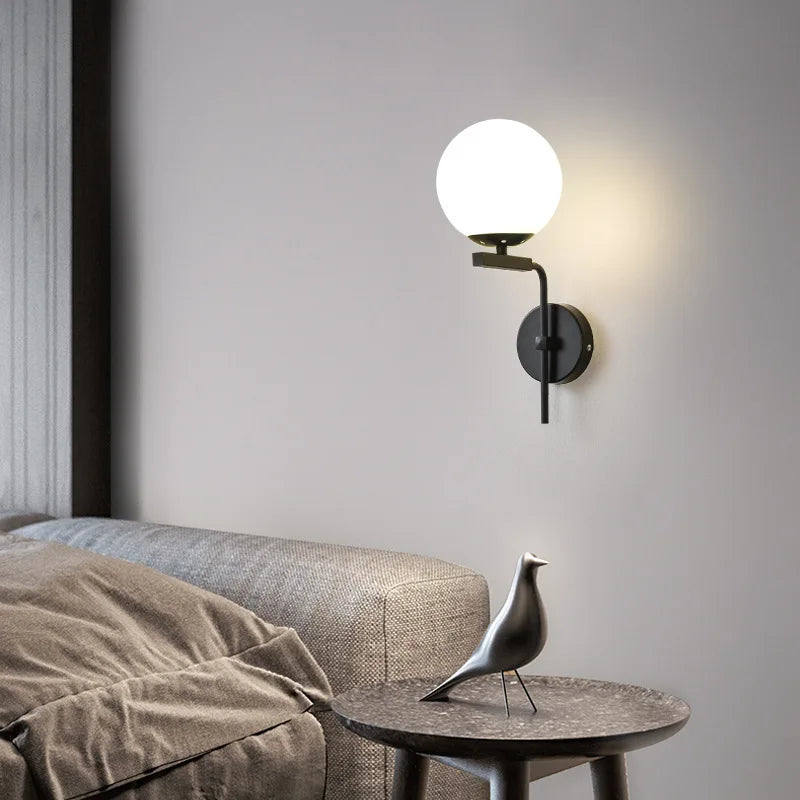 applique murale led moderne en forme de boule de verre pour décoration intérieure