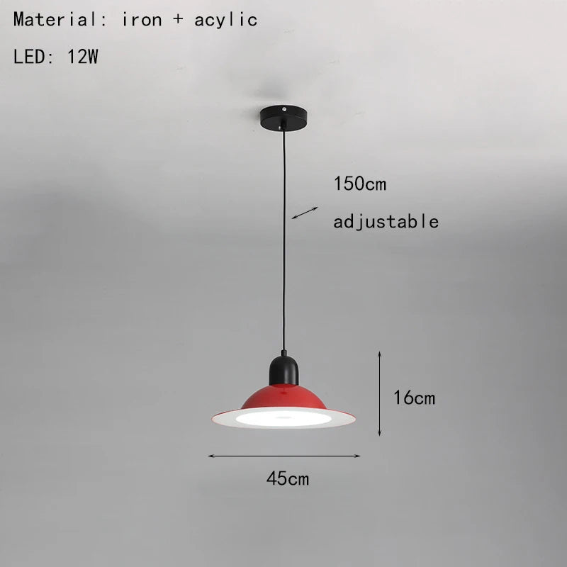 suspension led métal fil réglable lampe suspension - vue 7 sur 17