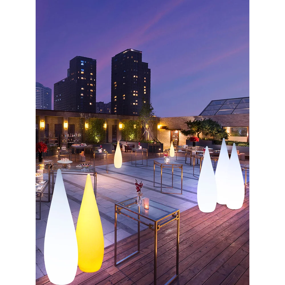 lampadaire de jardin solaire étanche en forme de goutte d'eau - vue 5 sur 14