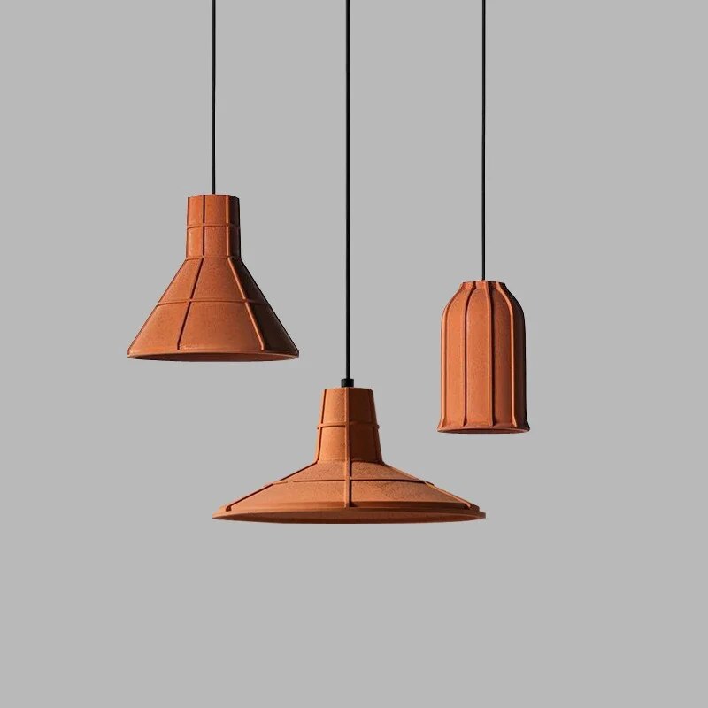 Suspension industrielle créative orange - vue 4 sur 12
