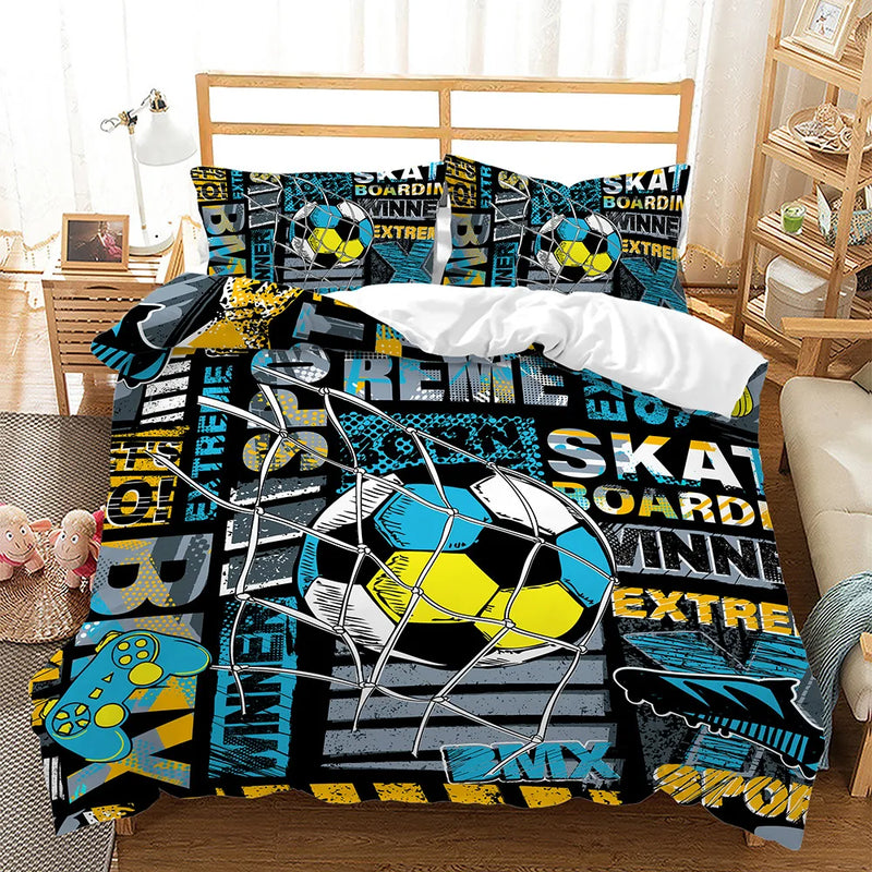 housse de couette football pour enfants taille queen