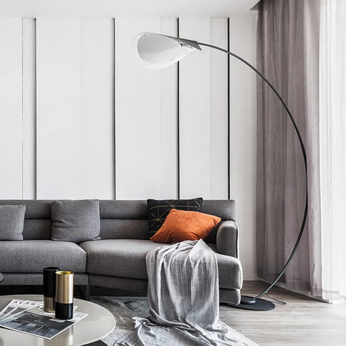Lampadaire LED parabole moderne noir lampadaire pour chambre salon décoration lampe sur pied luminaire - vue 6 sur 6