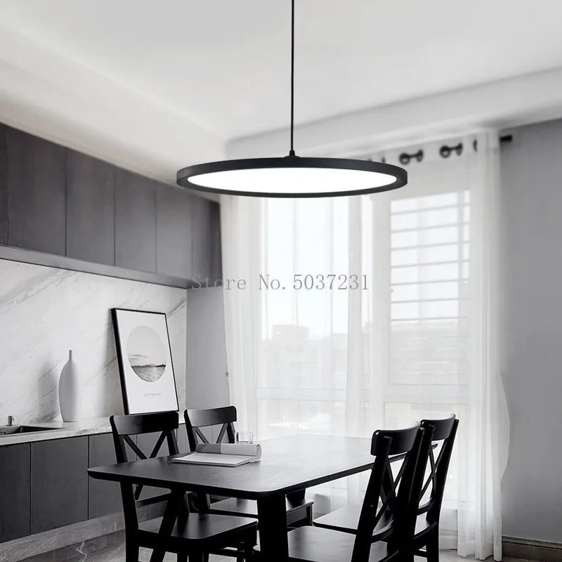 lustre moderne à led au design nordique minimaliste circulaire