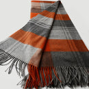 Plaid laine motif ecossais a pompons chaud voyage