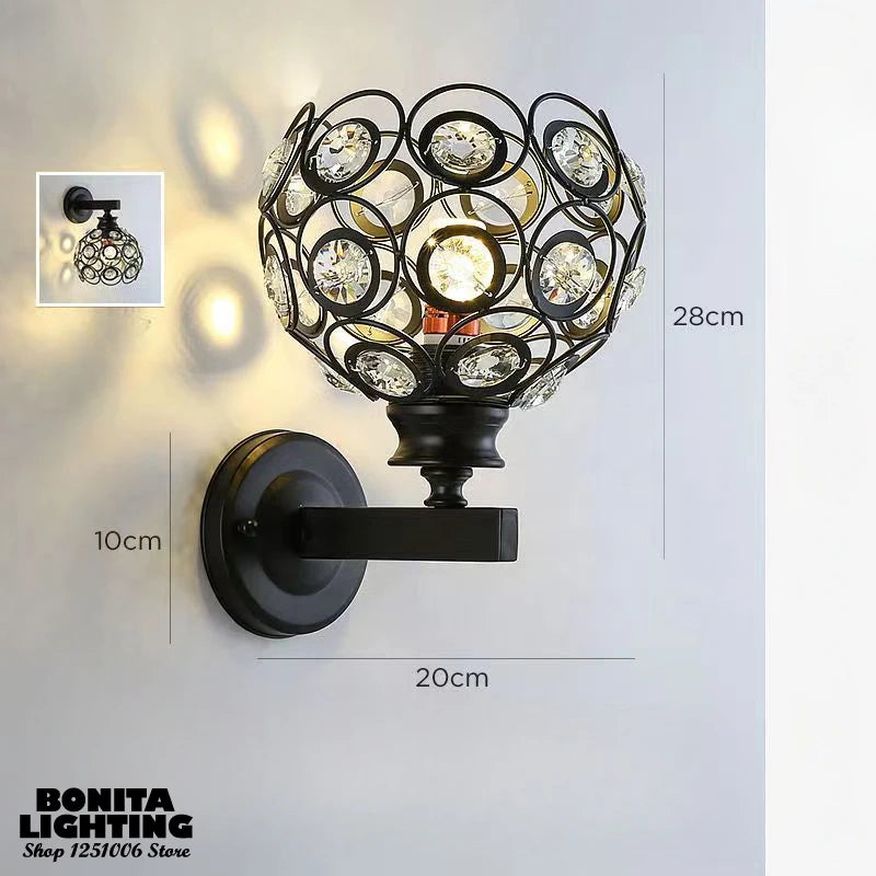 applique murale en cristal style européen coupe diamant brillante art déco - vue 6 sur 17