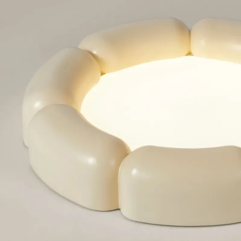 Moderne Wabi Sabi Led plafonnier chambre nordique Style crémeux plafonnier décor à la maison éclairage intérieur luminaires de lampe à Led - vue 5 sur 9